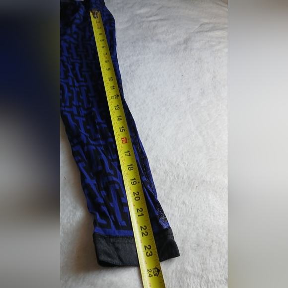 INC International Concepts Royal Blue and Black Geometric Button-Front Blouse - Picture 9 of 14